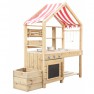 Didelė medinė lauko virtuvėlė vaikams | Su stogu ir priedais | Classic World CW54587